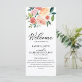 エレガントフローラ水彩結婚式 プログラム4x9 プログラム (スタンド正面)