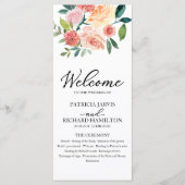 エレガントフローラ水彩結婚式 プログラム4x9 プログラム (正面)