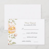 エレガントフローラ水彩結婚式RSVPカード 出欠カード (正面/裏面)