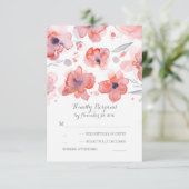 エレガントフローラ水彩結婚式RSVPカード 出欠カード (スタンド正面)