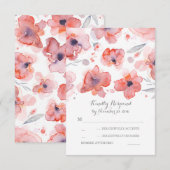 エレガントフローラ水彩結婚式RSVPカード 出欠カード (正面/裏面)