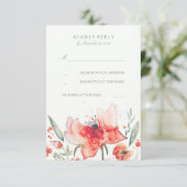 エレガントフローラ水彩結婚式RSVPカード 出欠カード (スタンド正面)