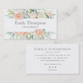 エレガントフローラ水彩美しいメイクアップスタイリスト 名刺 (正面/裏面)