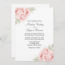 エレガントフローラ水彩赤面ピンクローズ結婚ズ