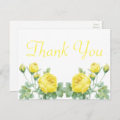 エレガントフローラ水彩黄バラありがとう ポストカード (正面/裏面)