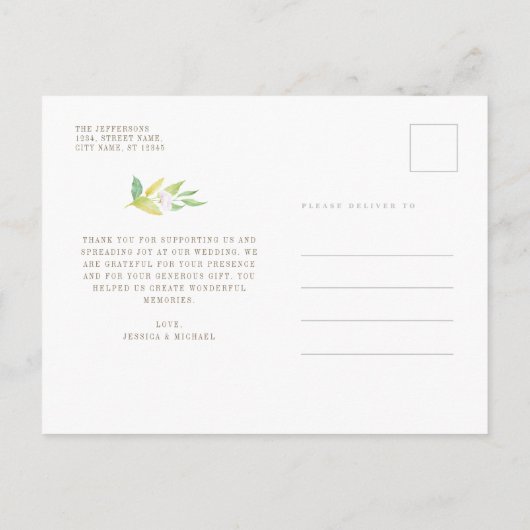 エレガントフローラ水結婚色の写真 ポストカード (裏面)