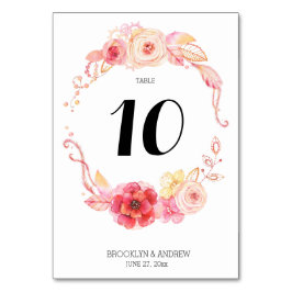 エレガントフローラ水結婚色の表の番号 テーブルナンバー