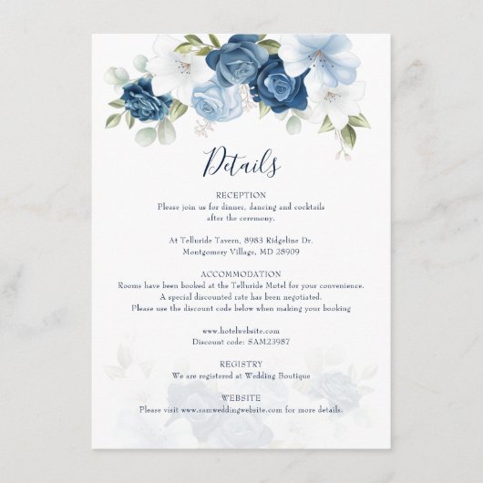 エレガントフローラ水結婚色の詳細 エンクロージャーカード (正面)