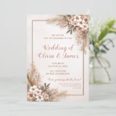 エレガントフローラ水結婚色デザイン 招待状 (スタンド正面)