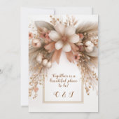 エレガントフローラ水結婚色デザイン 招待状 (裏面)