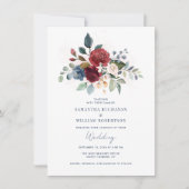 エレガントフローラ水結婚色 招待状 (正面)