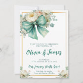 エレガントフローラ水結婚色 招待状 (正面)
