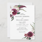 エレガントフローラ水結婚色 招待状 (正面)