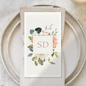 エレガントフローラ水色カップルイニシャル結婚ズ