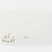 エレガントフローラ水色カップルイニシャル結婚ズ ゲストブック (裏面)