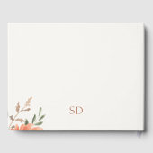 エレガントフローラ水色カップルイニシャル結婚ズ ゲストブック (裏面)