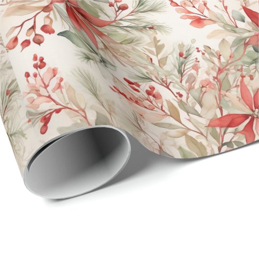 エレガントフローラ水色クリスマス ラッピングペーパー (ロールコーナー)