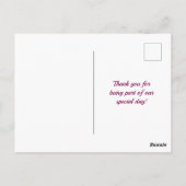 エレガントフローラ水色サンキューカードカスタム ポストカード (裏面)