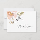 エレガントフローラ水色スクリプトサンキューカード サンキューカード (正面)