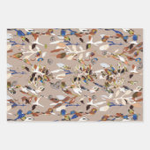 エレガントフローラ水色デカップギフト ラッピングペーパーシート (正面)