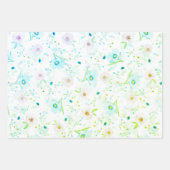 エレガントフローラ水色デザイン包装紙sh ラッピングペーパーシート (正面3)