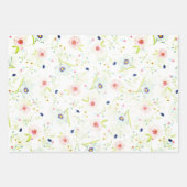 エレガントフローラ水色デザイン包装紙sh ラッピングペーパーシート (正面2)