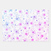 エレガントフローラ水色デザイン包装紙sh ラッピングペーパーシート (正面)