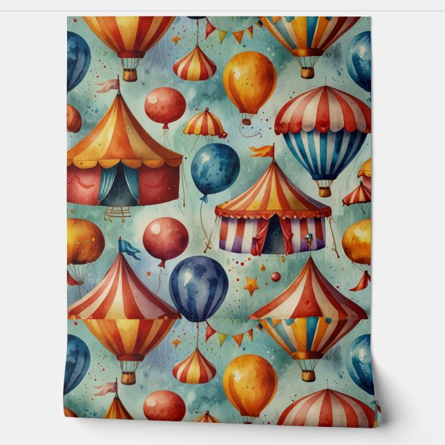 エレガントフローラ水色パターン 壁紙 (ほどく)