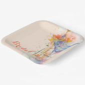 エレガントフローラ水色ブライダルシャワー ペーパープレート (傾斜あり)