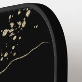 エレガントフローラ水色ブラック金ゴールドスクリプト名 ピックルボールラケット (左詳細)