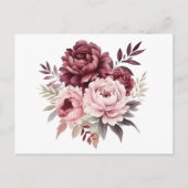 エレガントフローラ水色ブルゴーニュ結婚ー牡丹 ポストカード (正面)
