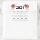 エレガントフローラ水色ホワイト2024カレンダー スクエアシール (バッグ)