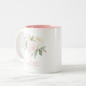 エレガントフローラ水色名 ツートーンマグカップ (正面左)