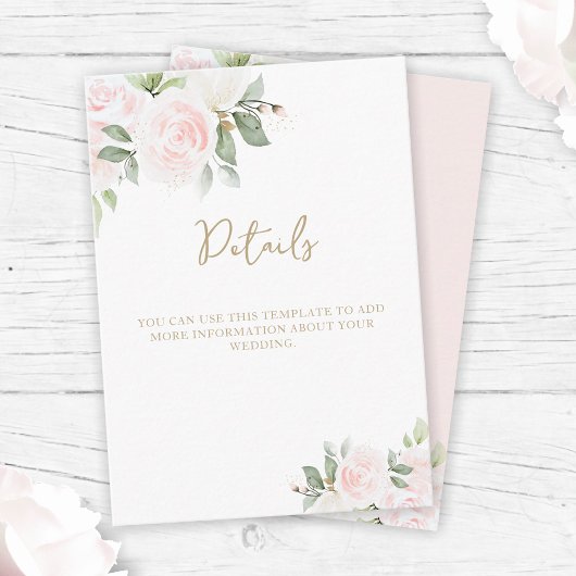 エレガントフローラ水色金ゴールド結婚詳細 エンクロージャーカード