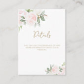 エレガントフローラ水色金ゴールド結婚詳細 エンクロージャーカード (正面)