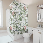 エレガントフローラ水色 シャワーカーテン (インサイチュ)