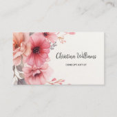 エレガントフローラ水色 名刺 (正面)