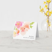 エレガントフローラ水色 | 結婚サンキューカード カード (黄色い花)