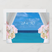 エレガントフローラ海ビーチサマー結婚ズゲート 招待状 (裏面)