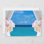 エレガントフローラ海ビーチサマー結婚ズ詳細 招待状 (裏面)