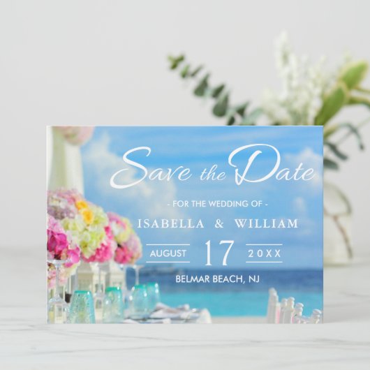 エレガントフローラ海ビーチ夏日付の保存 セーブザデート (スタンド正面)