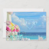 エレガントフローラ海ビーチ夏日付の保存 セーブザデート (裏面)