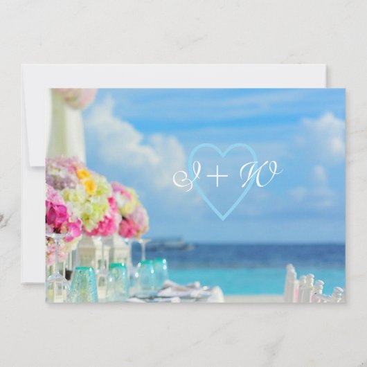 エレガントフローラ海ビーチ夏日付の保存 セーブザデート (裏面)