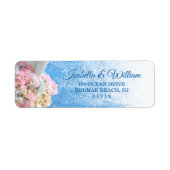 エレガントフローラ海ビーチ夏結婚の住所 ラベル (正面)