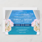 エレガントフローラ海ビーチ結婚式招待状 招待状 (正面)