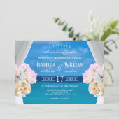 エレガントフローラ海ビーチ結婚式招待状 招待状 (スタンド正面)