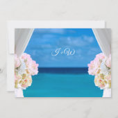 エレガントフローラ海ビーチ結婚式招待状 招待状 (裏面)