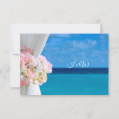 エレガントフローラ海ビーチ結婚式詳細カード 招待状 (裏面)