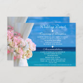 エレガントフローラ海ビーチ結婚式詳細カード 招待状 (正面/裏面)