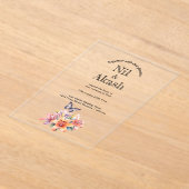 エレガントフローラ澄んアクリル結婚式招待状 アクリル招待状 (レイダウン)